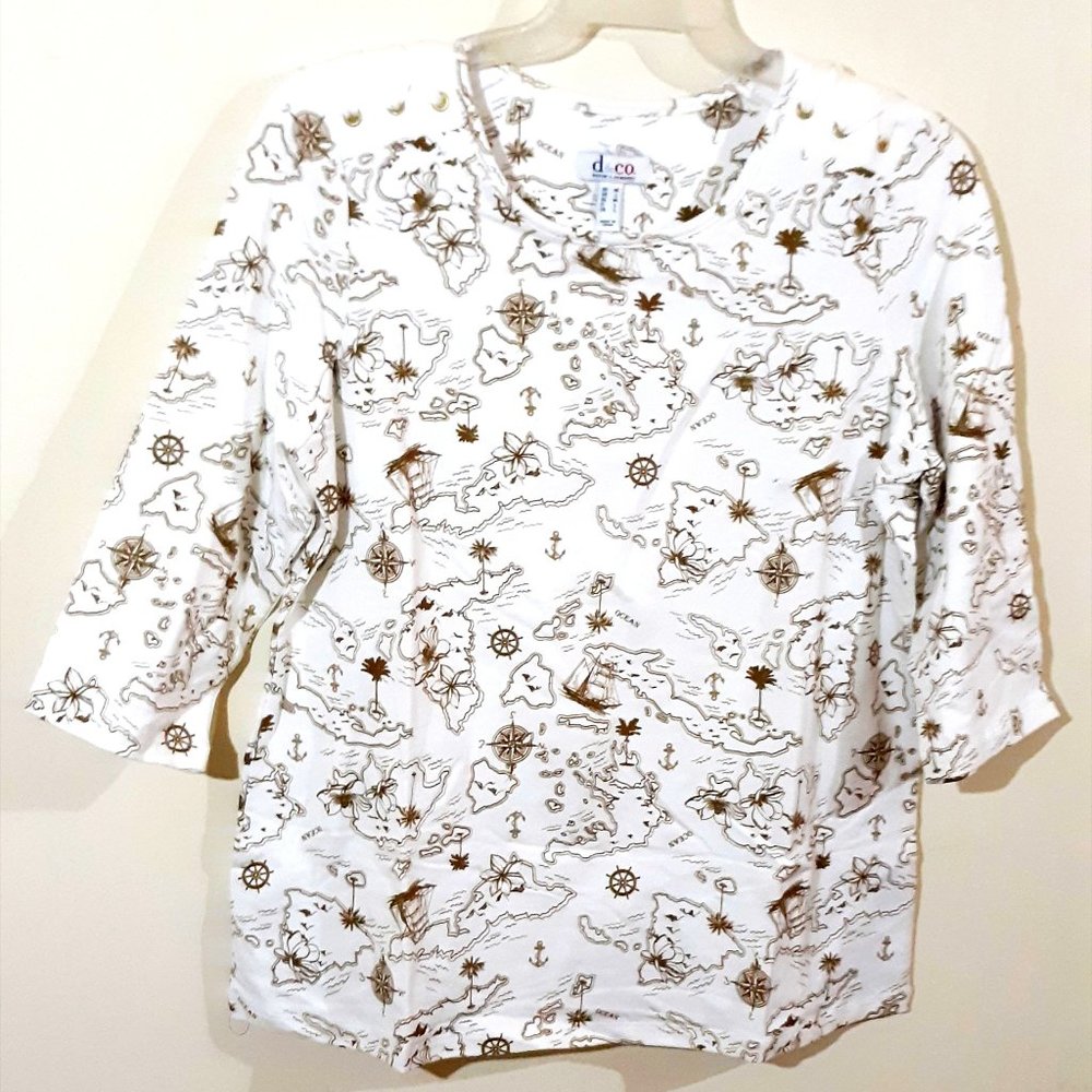 NEW D & Co Nautical Map Tunic